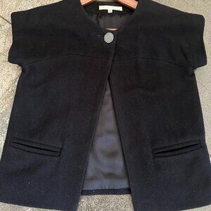 Erica Tanov Wool/Cashmere one button short sleeve shirt/jacket